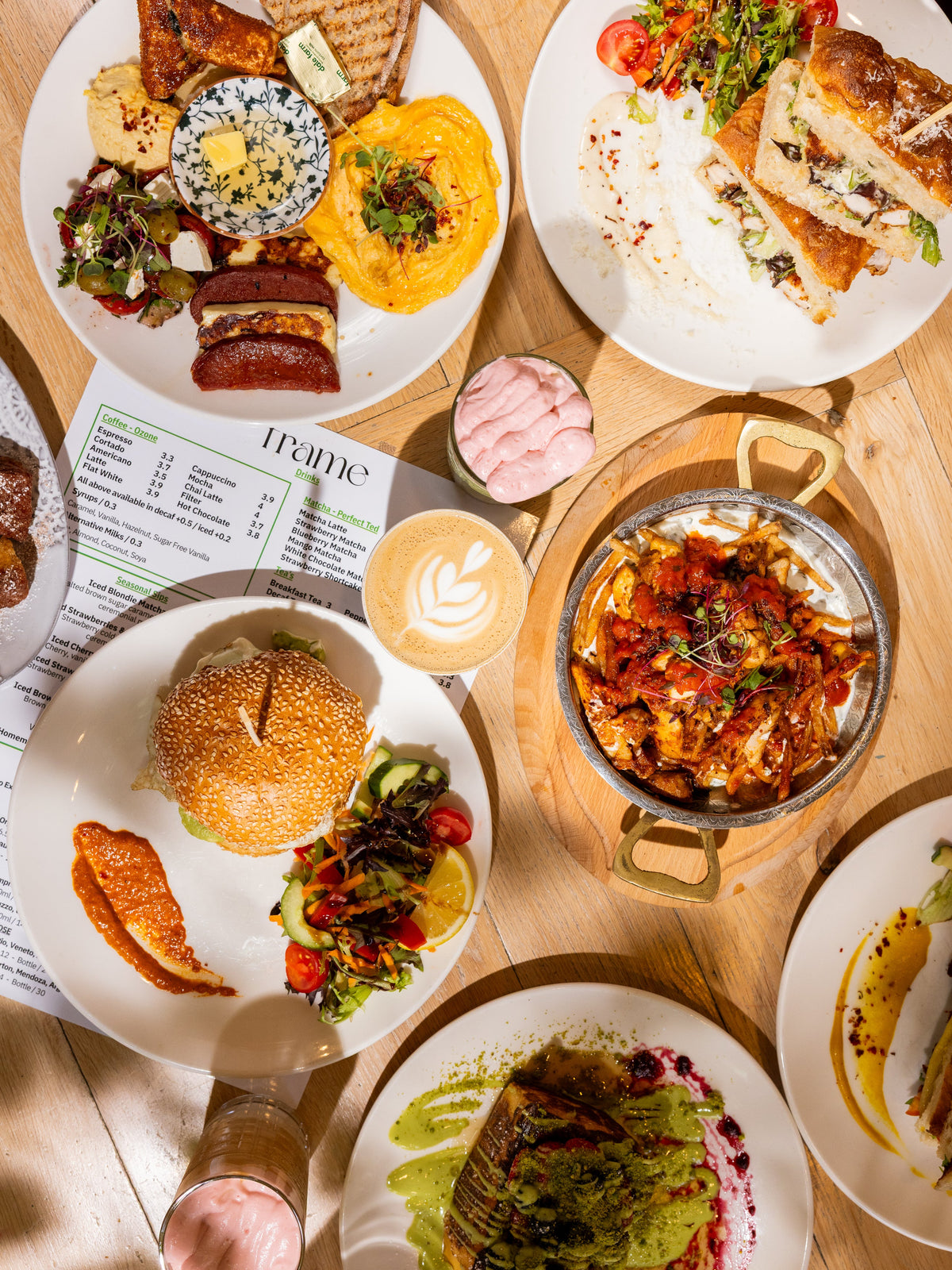 An all-day brunch spread at Frame Finsbury Park