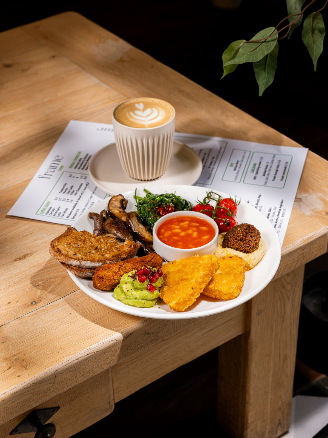 A breakfast plate at Frame, near Finsbury Park station