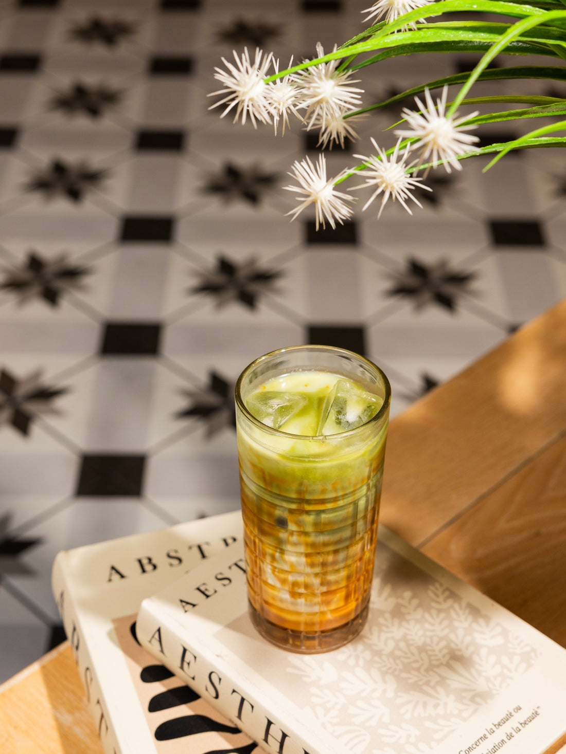 An iced Perfect Ted matcha at Frame Finsbury Park