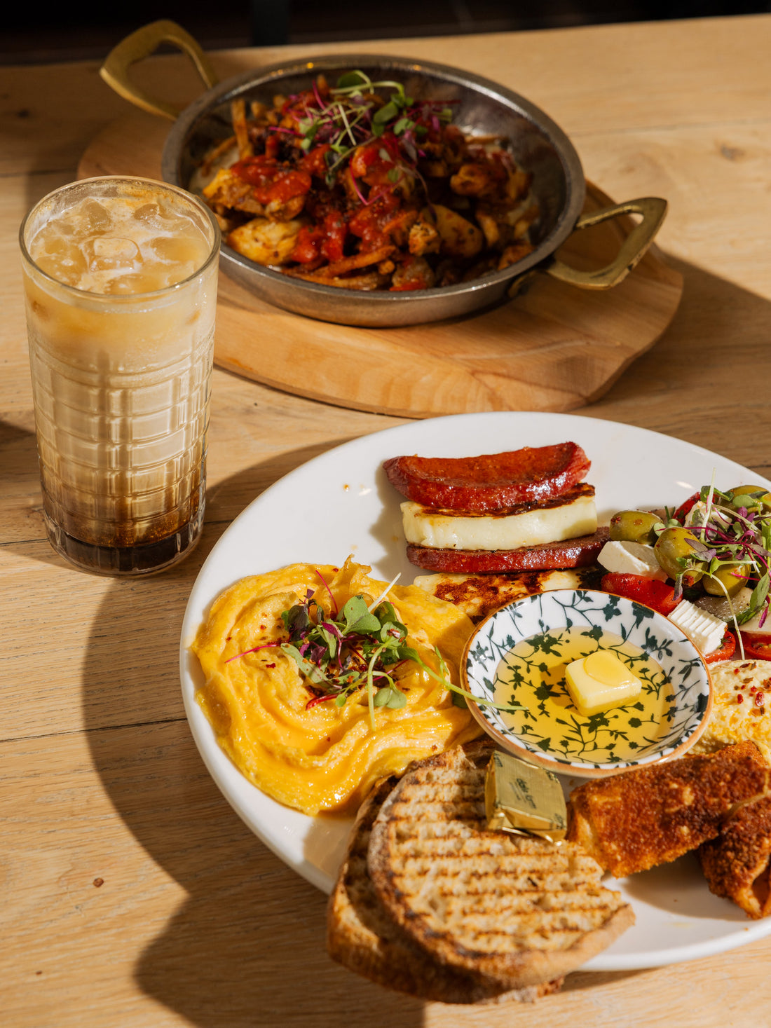 A Mediterranean brunch spread at Frame Finsbury Park
